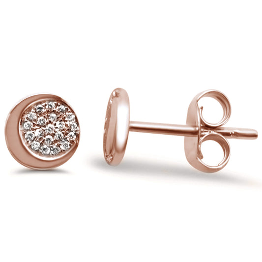 Muse Jewelry .06ct 14k Rose Gold Crescent Moon Celestial Diamond Earrings