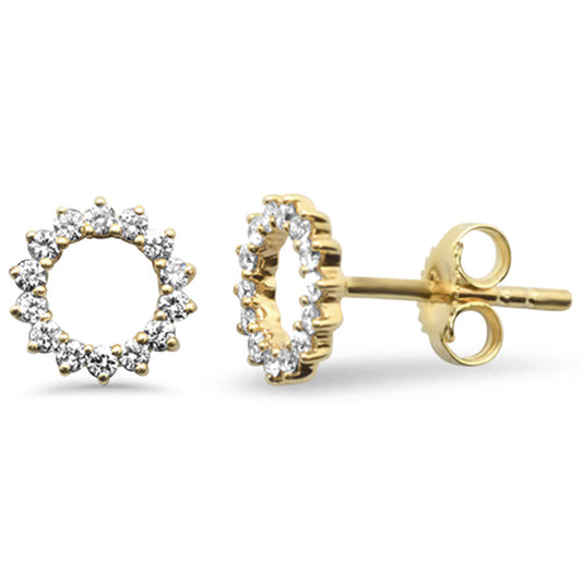Muse Jewelry .26ct 14k Yellow Gold Circle Stud Diamond Earrings