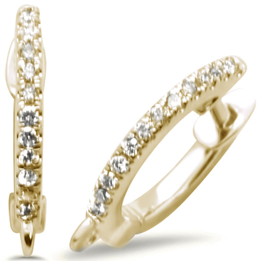 Muse Jewelry .12ct 14k Yellow Gold Cute Diamond Hoop Earrings