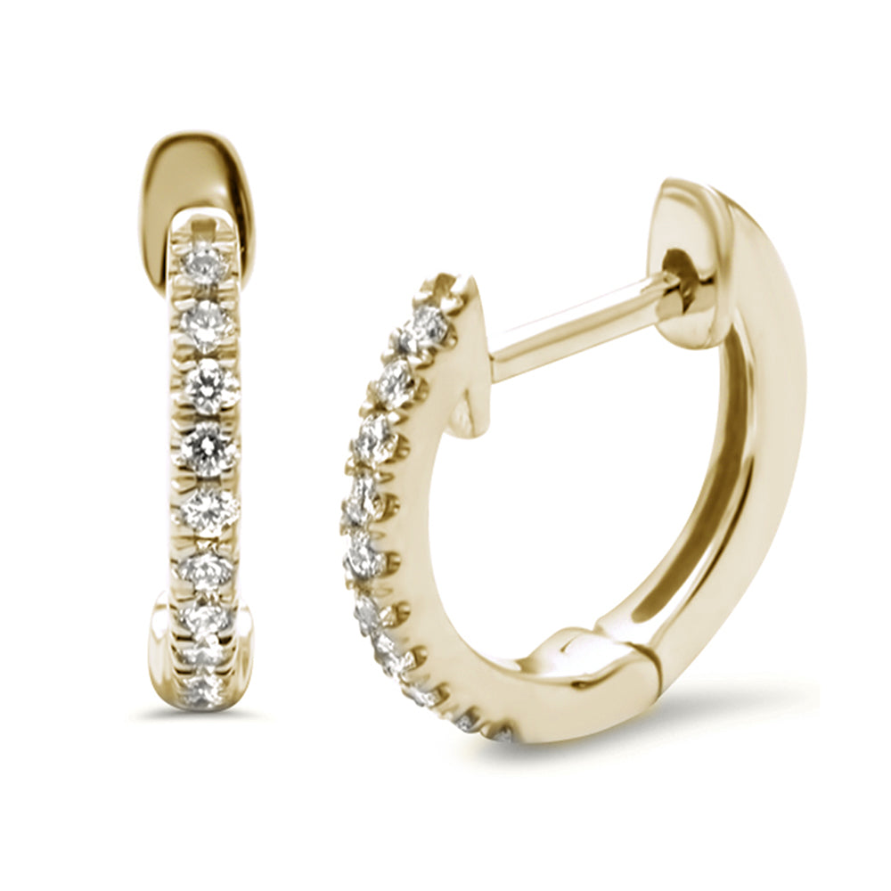 Muse Jewelry .12ct 14k Yellow Gold Diamond Hoop Huggie Earrings