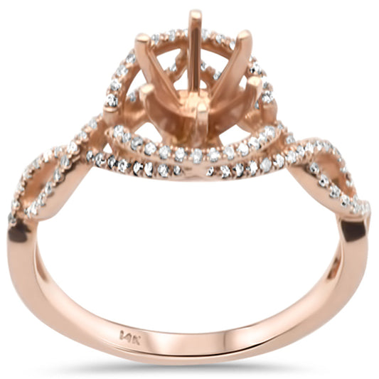 Muse Jewelry .20ct G SI 14K Rose Gold Diamond Semi Mount Infinity Design Engagement Ring Size 6.5