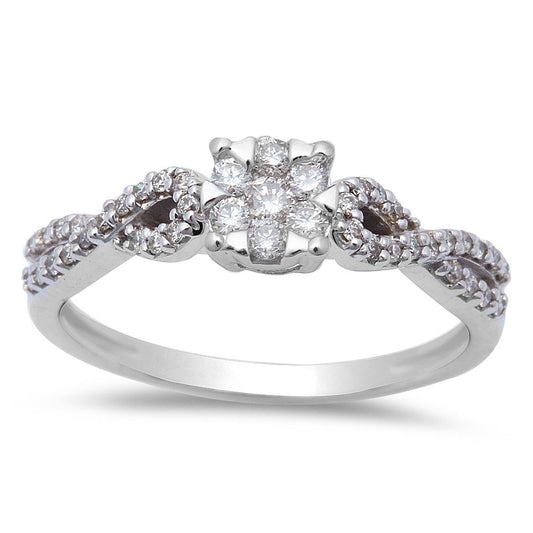 Muse Jewelry .32ct Round Diamond Infinity Twist Band 14kt White Gold Engagement Ring