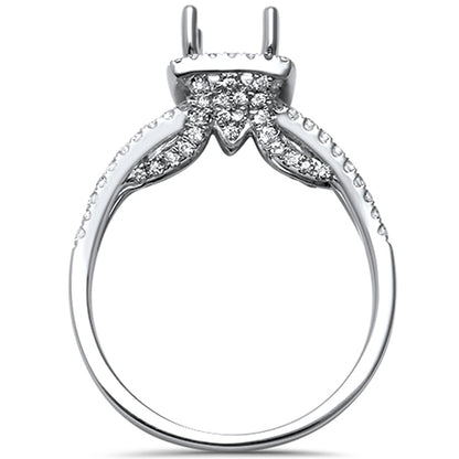 Muse Jewelry Halo style .52ct 14k White Gold E-SI Princess Diamond Semi Mount Engagement Ring