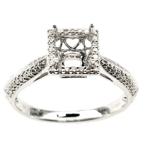 Muse Jewelry .24ct Princess Diamond Semi Mount Engagement Ring