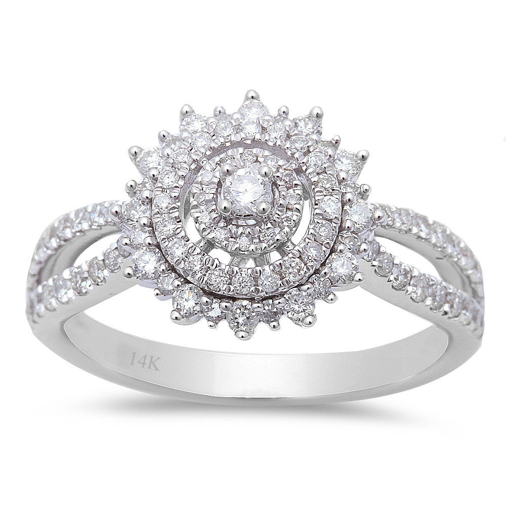 Muse Jewelry .63ct Round Diamond 14kt White Gold Fine Engagement Ring size 6.5
