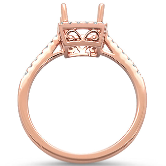 Muse Jewelry 0.26cts 14k Rose Gold Semi-Mount Diamond Ring Size 6.5