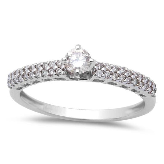 Muse Jewelry .30cts Round Diamond Engagement Promise Ring Size 6.5