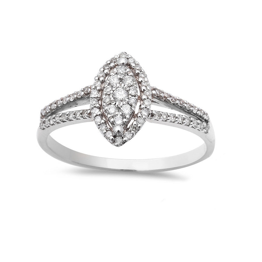 Muse Jewelry .25ct Marquise Halo Diamond Engagement Wedding Ring 14kt White Gold