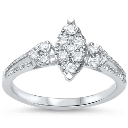 Muse Jewelry .38ct F SI 14kt White Gold Marquise Shape Diamond Engagement Ring Size 6.5