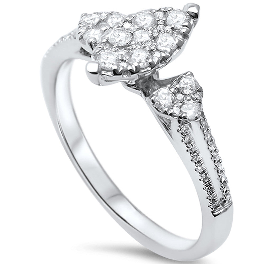 Muse Jewelry .38ct F SI 14kt White Gold Marquise Shape Diamond Engagement Ring Size 6.5