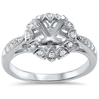 Muse Jewelry .21ct F SI 14kt White Gold Diamond Semi Mount Ring Size 6.5