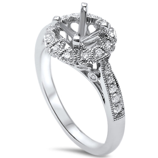 Muse Jewelry .21ct F SI 14kt White Gold Diamond Semi Mount Ring Size 6.5