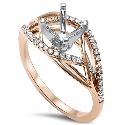 Muse Jewelry .21ct F SI 14kt Rose Gold Diamond Semi Mount Ring Size 6.5