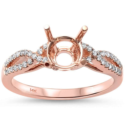 Muse Jewelry .20ct F SI1 14k Rose Gold Round Diamond Twisted Prong Semi Mount Ring Size 6.5