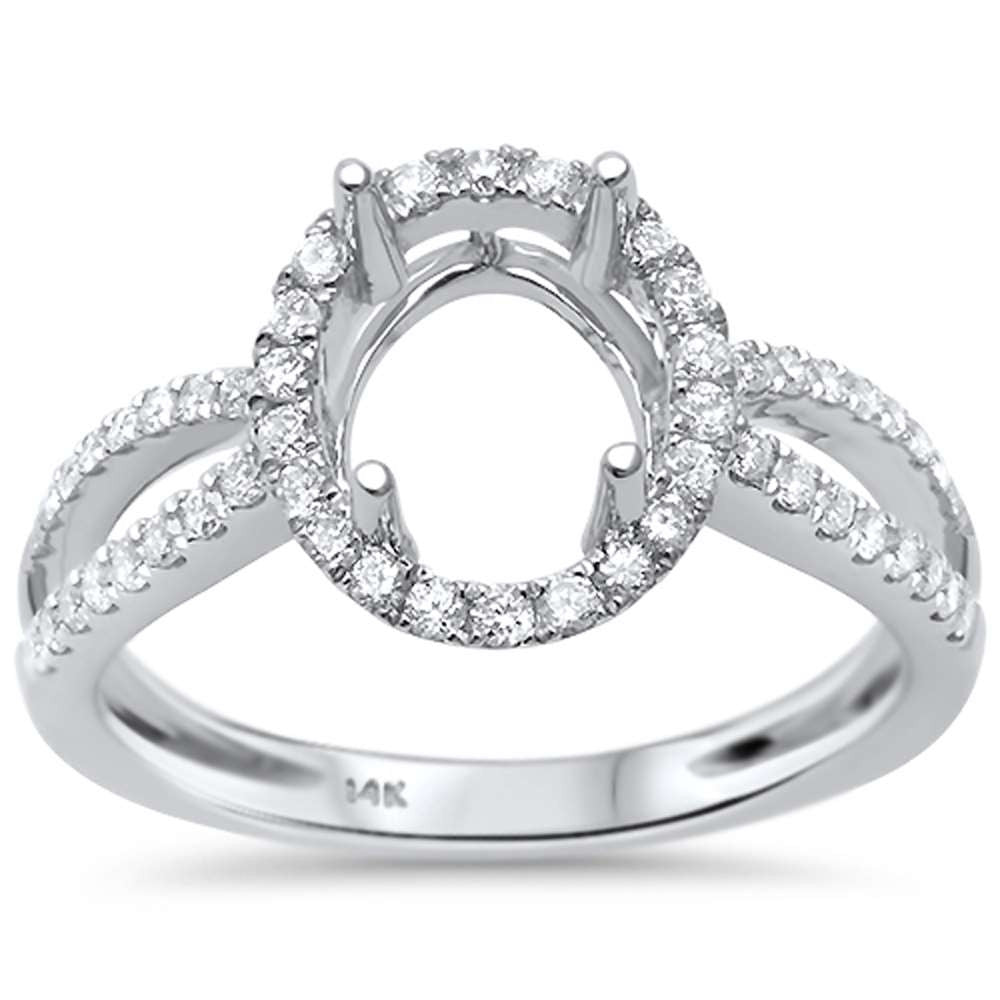 Muse Jewelry .40ct F SI1 14k White Gold Oval Diamond Semi Mount Ring Size 6.5