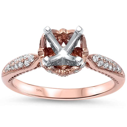 Muse Jewelry .25cts 14k Rose Gold F SI Round Diamond Semi Mount Ring Size 6.5