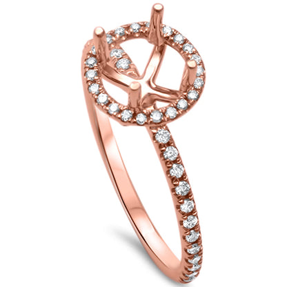 Muse Jewelry .22ct 14k Rose Gold F SI Halo Diamond Semi Mount Ring Size 6.5