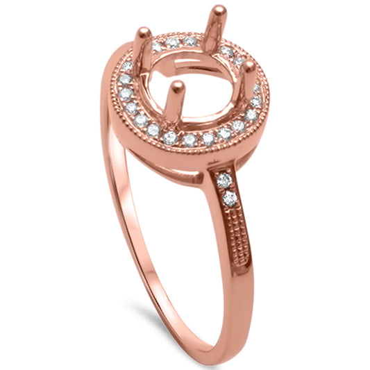 Muse Jewelry .10ct 14k Rose Gold F SI Halo Diamond Semi Mount Ring Size 6.5