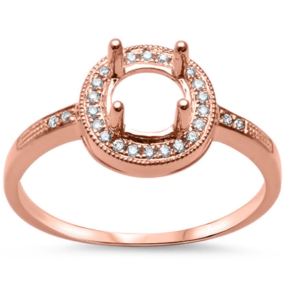 Muse Jewelry .10ct 14k Rose Gold F SI Halo Diamond Semi Mount Ring Size 6.5