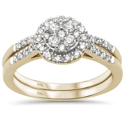 Muse Jewelry .49ct G SI 14kt Yellow Gold Diamond Engagement Bridal Set Ring Size 6.5