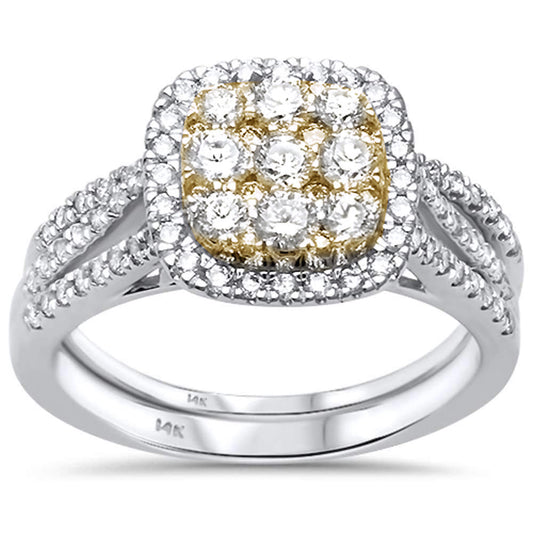 Muse Jewelry 1.02ct 14ktTwo Tone Gold Diamond Engagement Wedding Ring Bridal Set 6.5