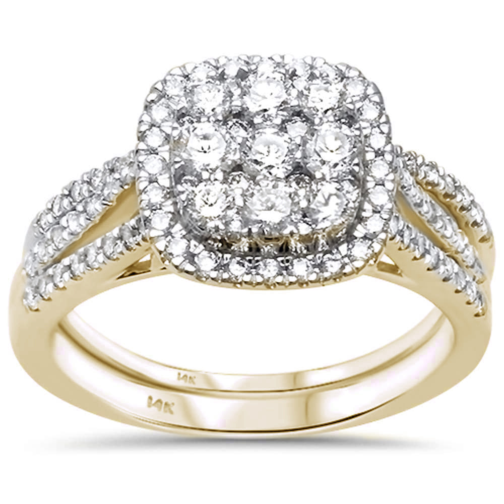 Muse Jewelry 1.04ct 14k Yellow Gold Diamond Engagement Wedding Ring Set Size 6.5