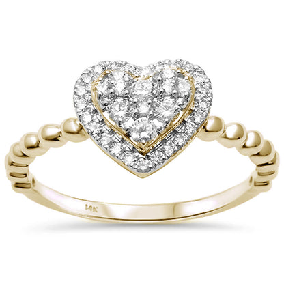 Muse Jewelry .30ct G SI 14K Yellow Gold Heart Shaped Diamond Ring Size 6.5