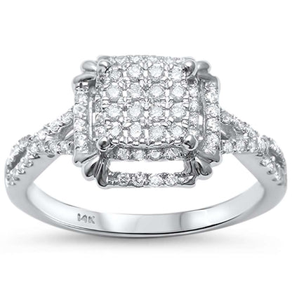 Muse Jewelry .42ct G SI 14kt White Gold Square Diamond Engagement Ring Size 6.5