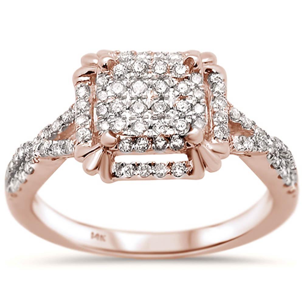 Muse Jewelry .41ct 14k Rose Gold Square Engagement Infinity Diamond Rinze 6.5