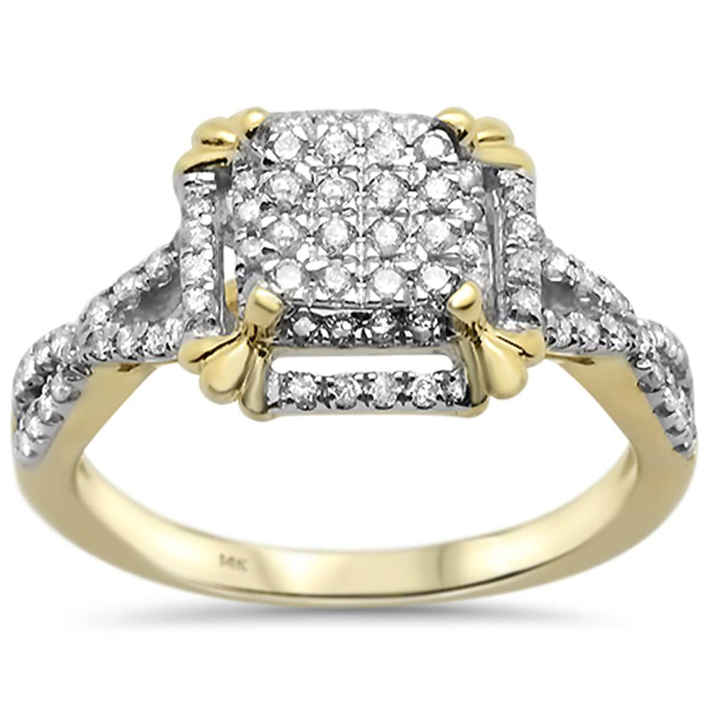 Muse Jewelry .41ct 14k Yellow Gold Princess Square Diamond Engagement Ring Size 6.5