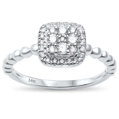 Muse Jewelry .27ct G SI 14kt White Gold Square Diamond Engagement Promise Ring Size 6.5