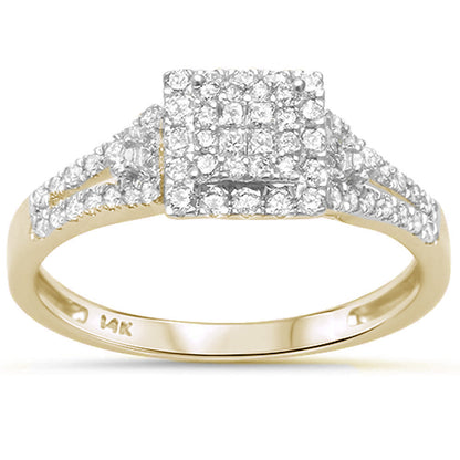 Muse Jewelry .52ct G SI 14kt Yellow Gold Square Engagement Solitaire Diamond Ring Size 6.5