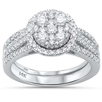 Muse Jewelry 1.02ct G SI 14kt White Gold Round Engagement Solitaire Diamond Bridal Set Sz 6.5