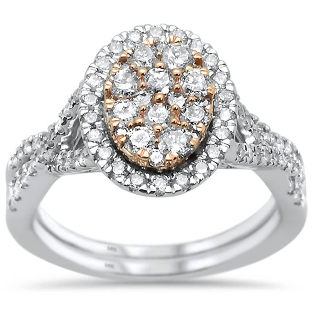 Muse Jewelry .98ct 14k Two Tone Oval Diamond Engagement Rinze 6.5