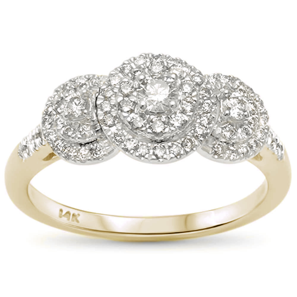 Muse Jewelry .50ct G SI 14kt Yellow Gold Round Three Stone Engagement Solitaire Ring Size 6.5