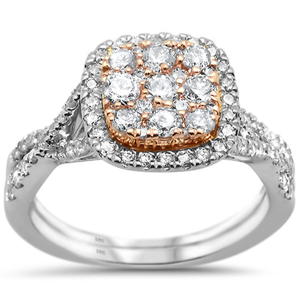 Muse Jewelry 1.01ct 14k Two Tone Gold Square Diamond Engagement Wedding Ring Size 6.5