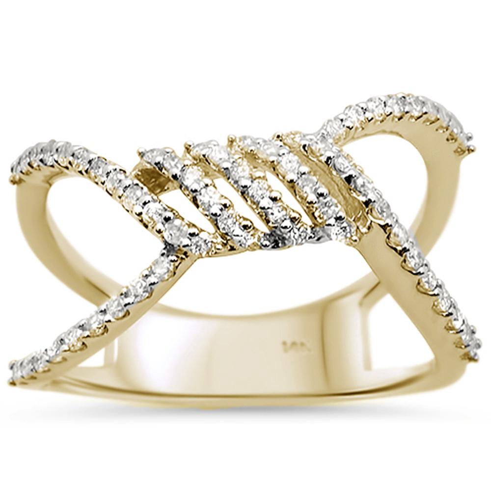 Muse Jewelry .31cts 14k Yellow Gold Modern Unique Diamond Ring Size 6.5