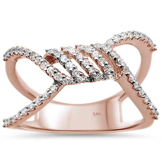 Muse Jewelry 0.31cts 14k Rose Gold Modern Unique Diamond Ring Size 6.5