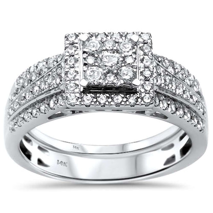 Muse Jewelry .77ct G SI 14kt White Gold Princess Diamond Engagement Bridal Set Ring Size 6.5