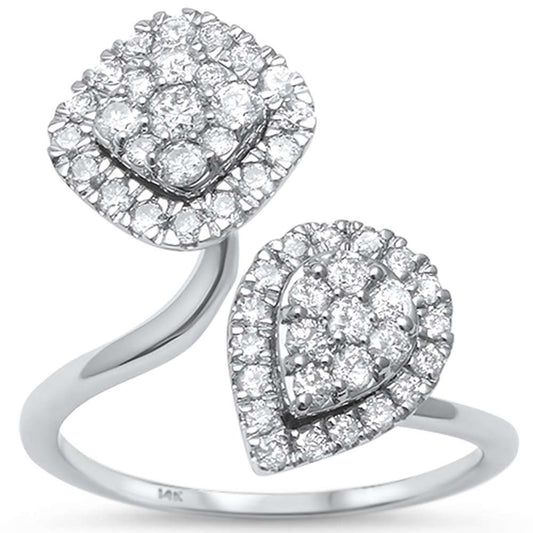 Muse Jewelry .76ct 14kt White Gold Modern Wrap Around Diamond Ring Size 6.5