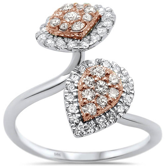 Muse Jewelry .79ct 14k Two Tone Diamond Fashion Unique Modern Rinze 6.5