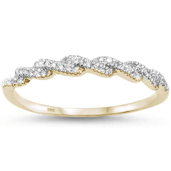 Muse Jewelry .11ct 14kt Yellow Gold Twisted Band Infinity Diamond Band Ring Size 6.5