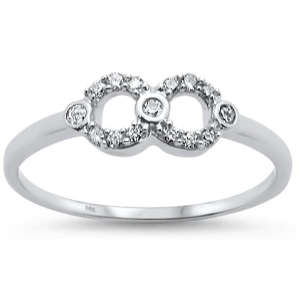 Muse Jewelry .11ct 14k White Gold Diamond Heart Infinity Love Ring Size 6.5