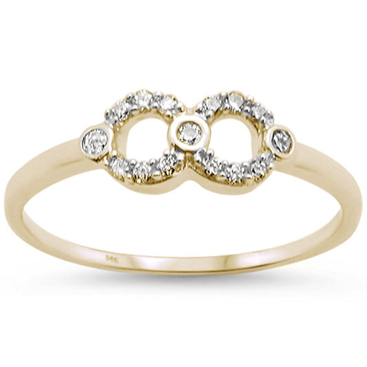 Muse Jewelry .10ct 14k Yellow Gold Diamond Heart Infinity Love Ring Size 6.5