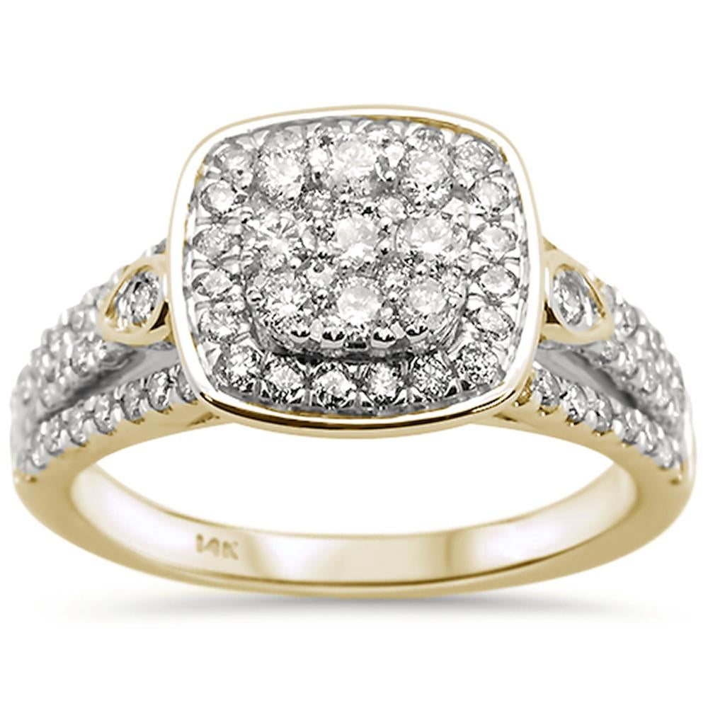 Muse Jewelry 97ct 14k Two Tone Gold Diamond Engagement Ring Size 6.5