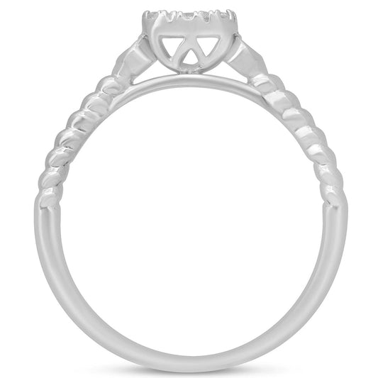 Muse Jewelry .26ct 14k White Gold Diamond Engagement Promise Ring Size 6.5