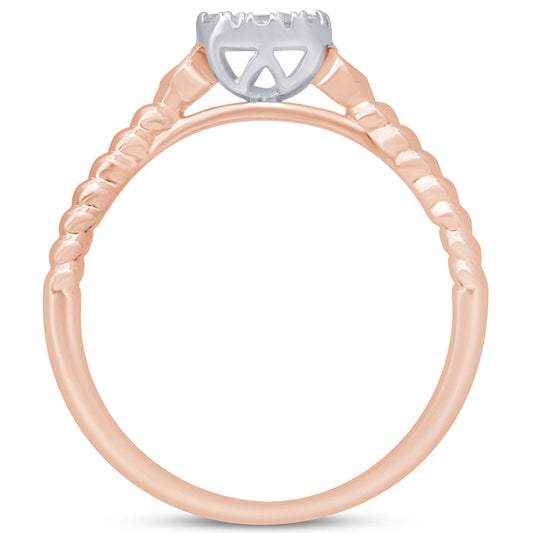 Muse Jewelry .23ct 14k Rose Gold Solitaire Promise Diamond Ring Size 6.5