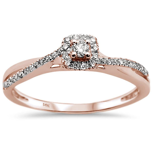 Muse Jewelry .22ct 14k Rose Gold Diamond Engagement Promise Ring Size 6.5