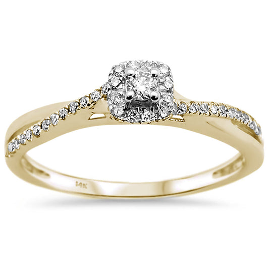 Muse Jewelry .22ct F SI 14k Yellow Gold Round Diamond Twisted Band Engagement Ring Size 6.5