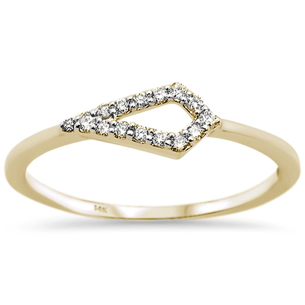 Muse Jewelry .10ct 14k Yellow Gold Diamond Trendy Ring Size 6.5